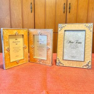 Set of 2 Marble Yellow Photo Frames
